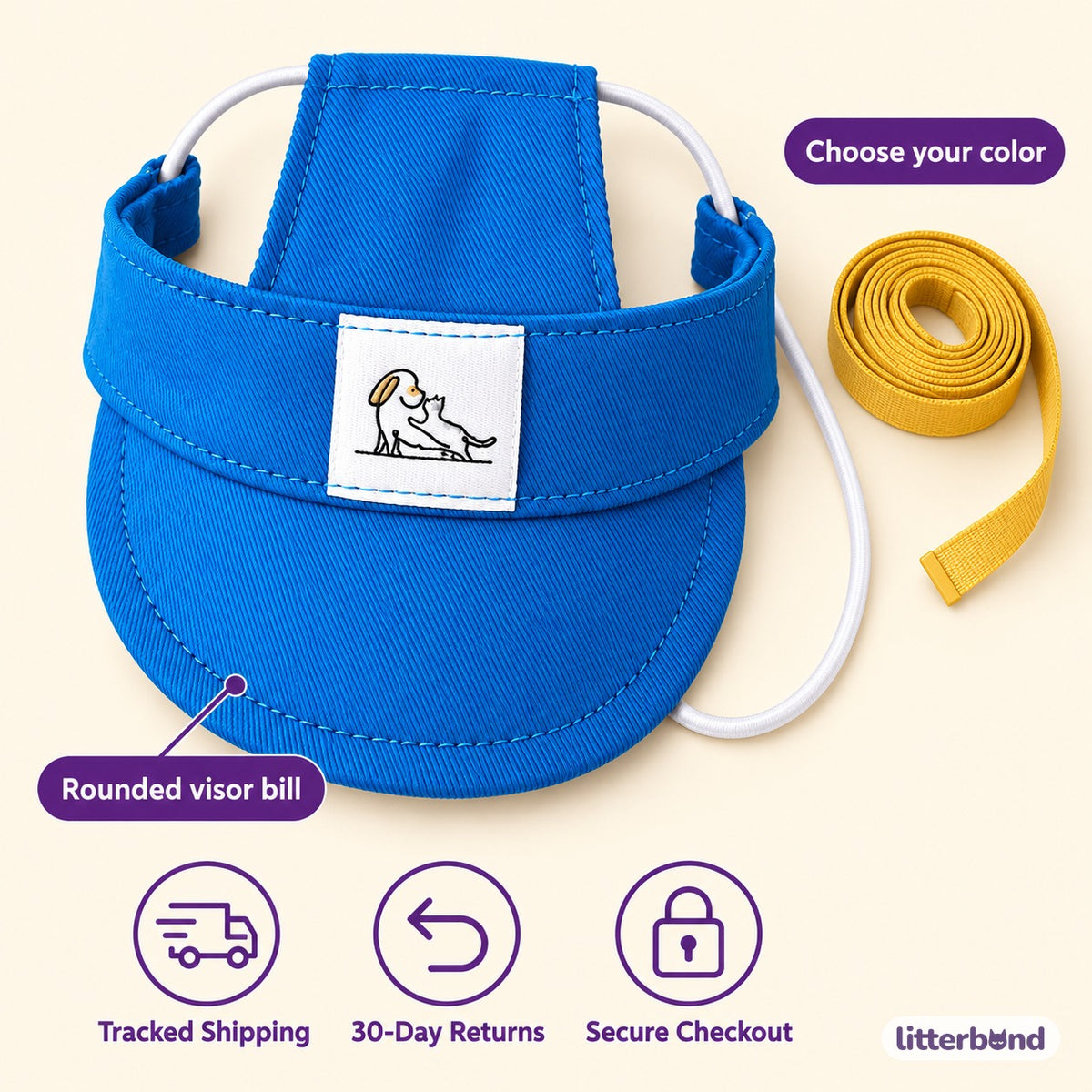 Color Pop Visor Cap for Photos - size and details