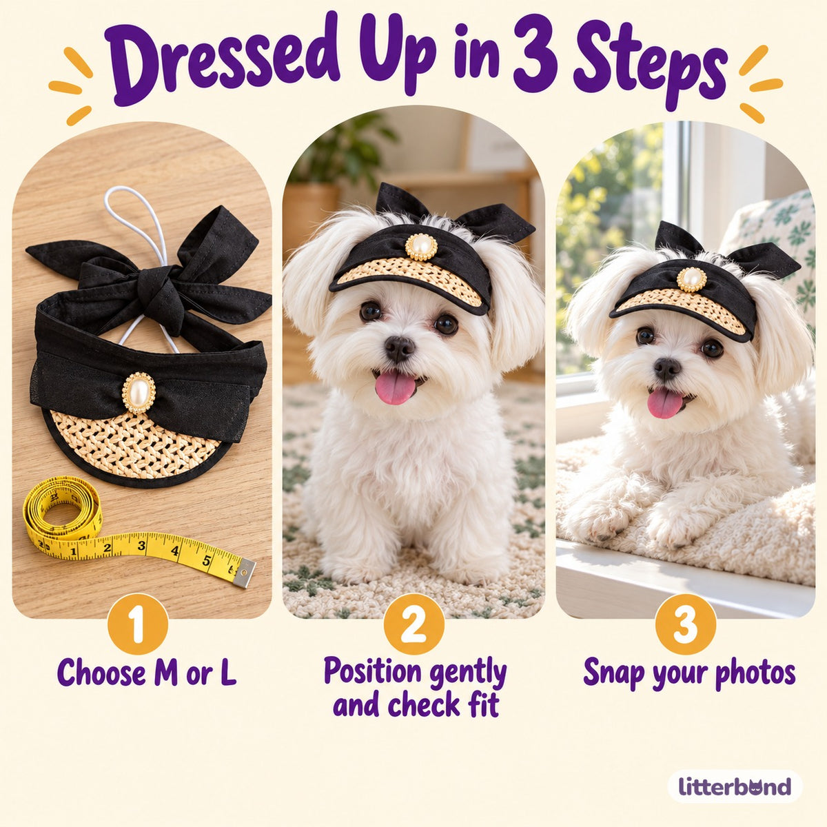 Black Bow Visor for Photos - how to put it on