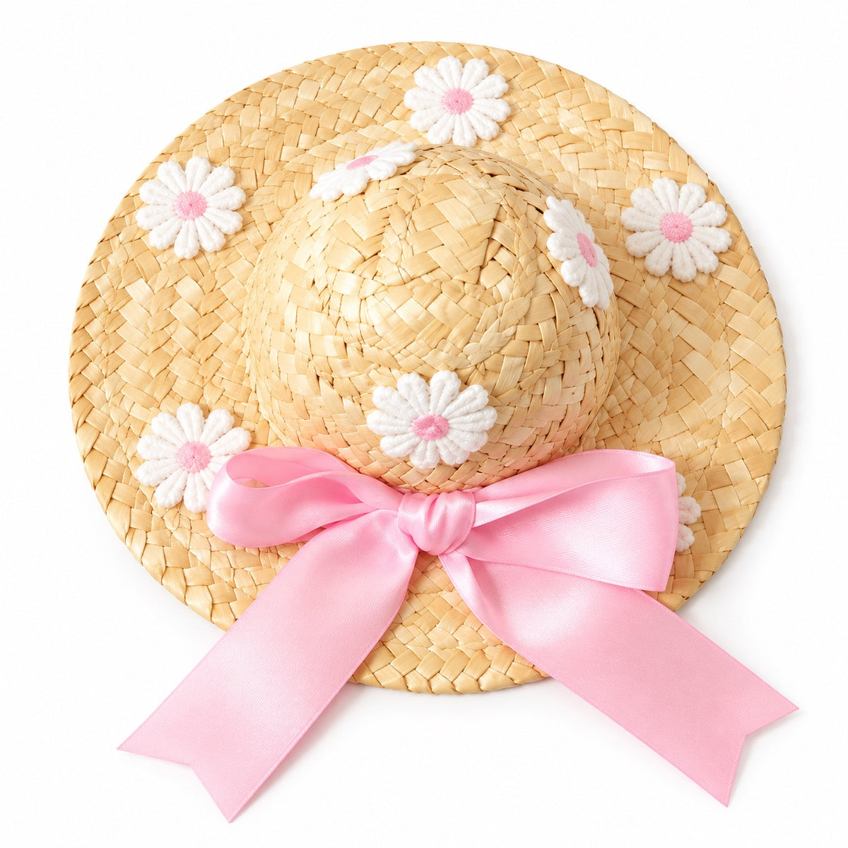 Daisy & Cherry Hat for Photos - Pink Daisy Bow