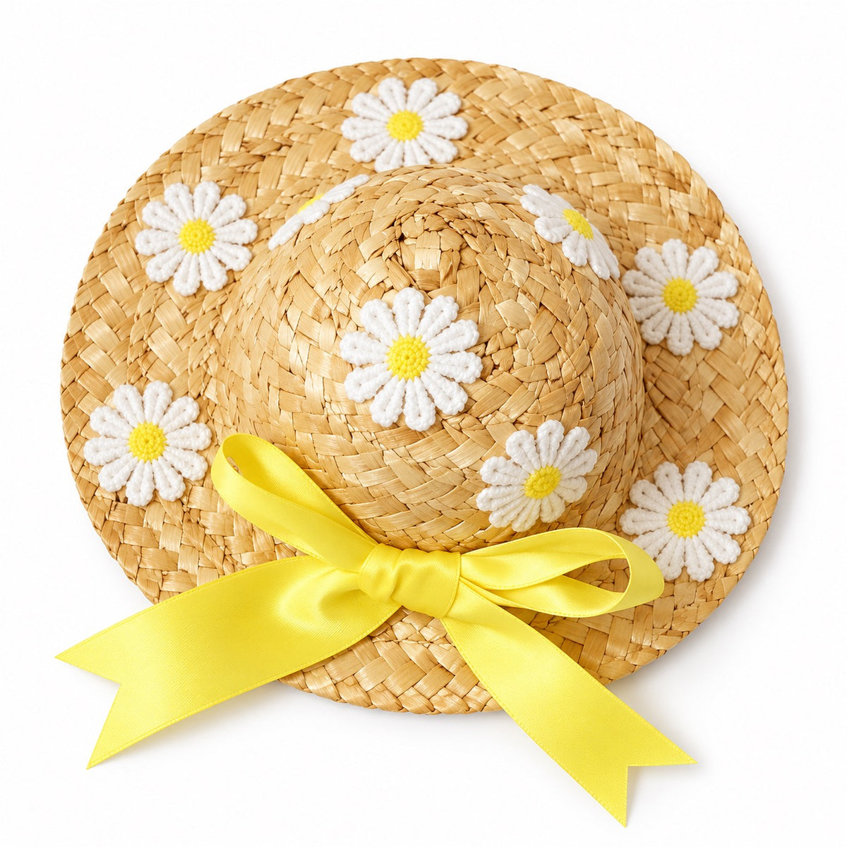 Daisy & Cherry Hat for Photos - Yellow Daisy Bow