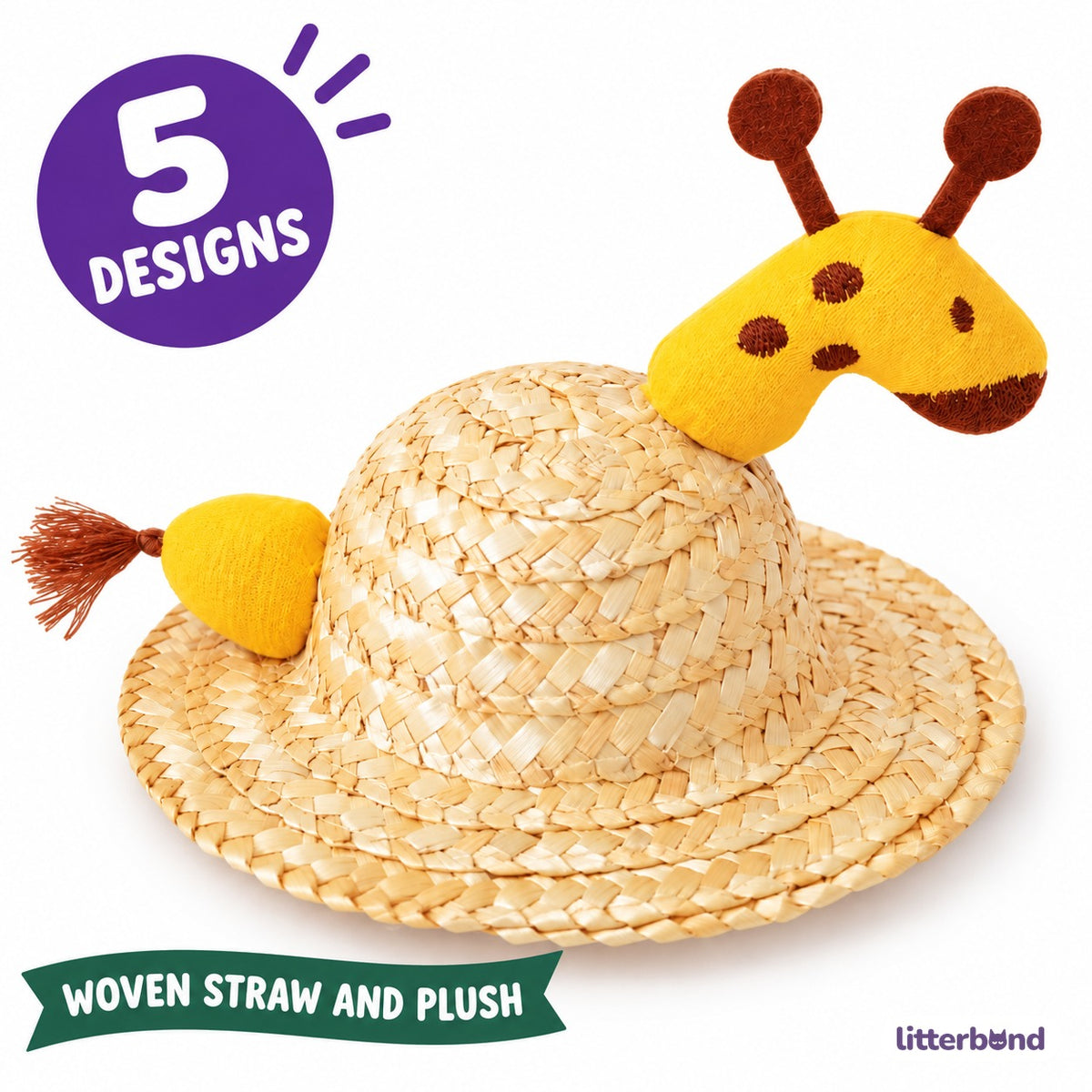 Plush Straw Hat for Photos