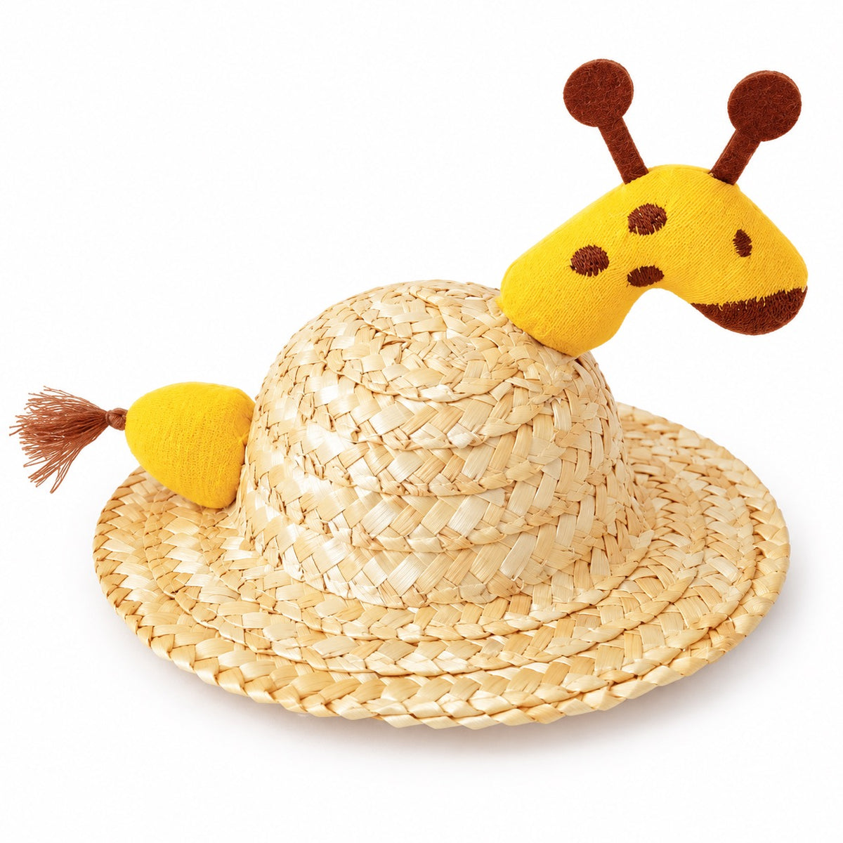 Plush Straw Hat for Photos - Giraffe