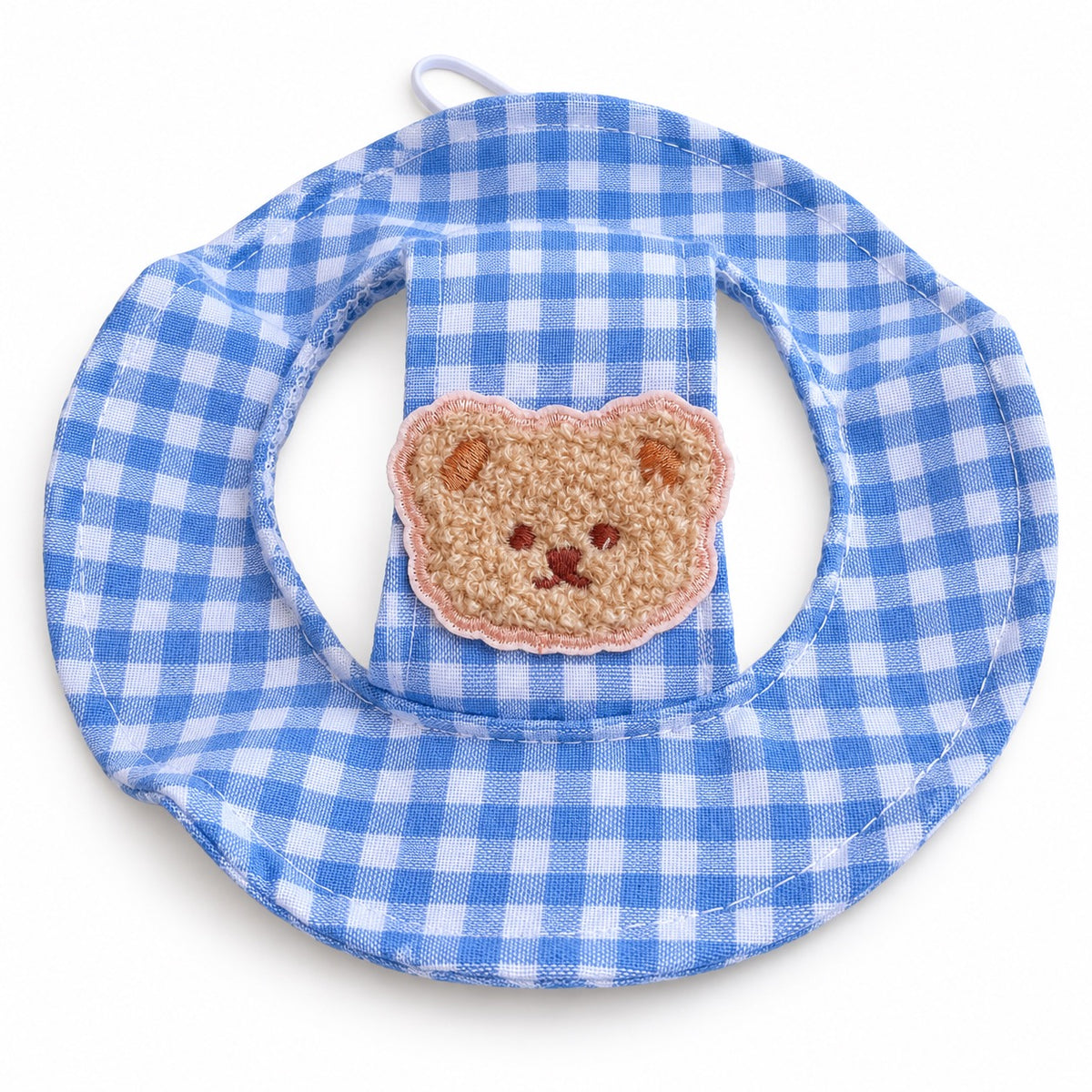 Gingham Bear Hat for Photos - Blue Gingham