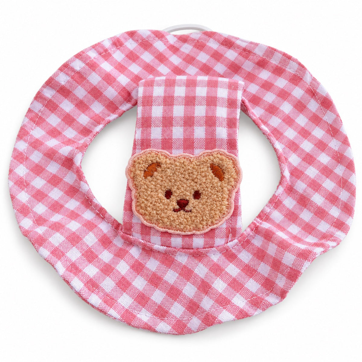 Gingham Bear Hat for Photos - Pink Gingham