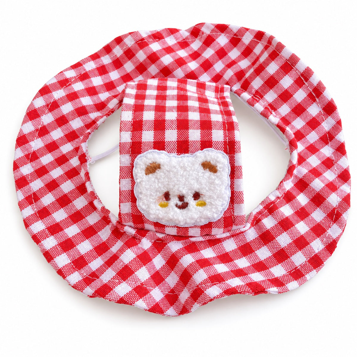 Gingham Bear Hat for Photos - Red Gingham