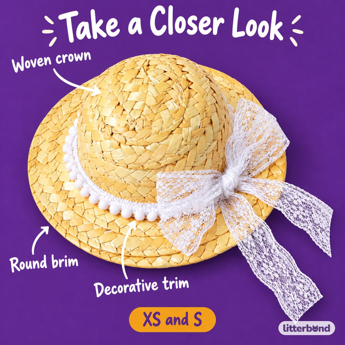 Lace & Rose Photo Hat - close-up details