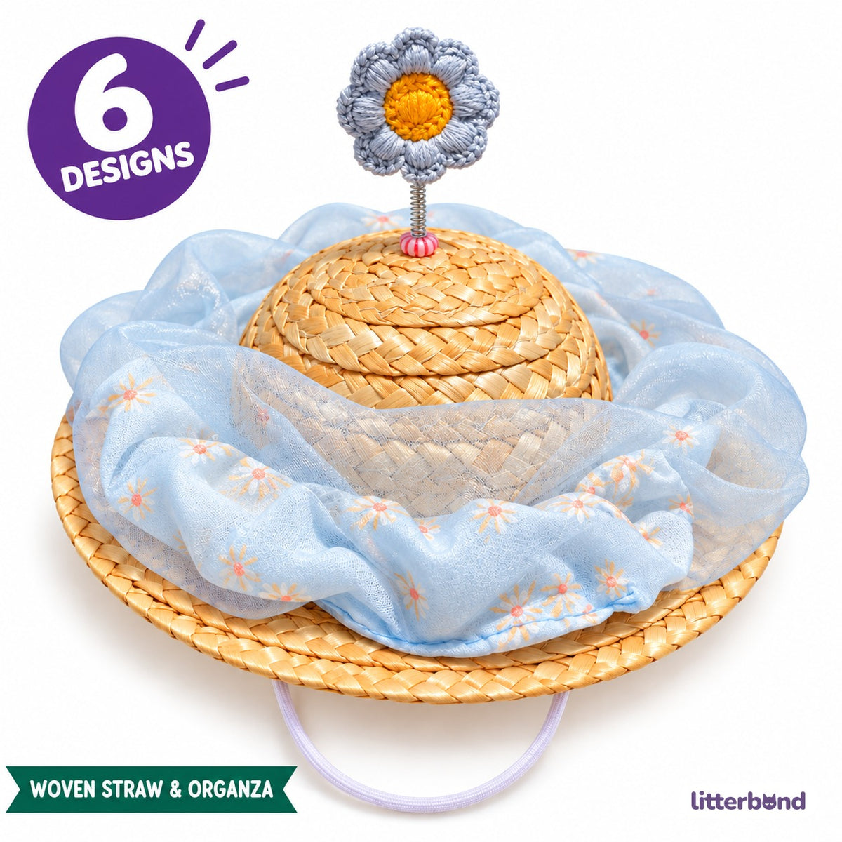 Organza Flower Hat for Photos