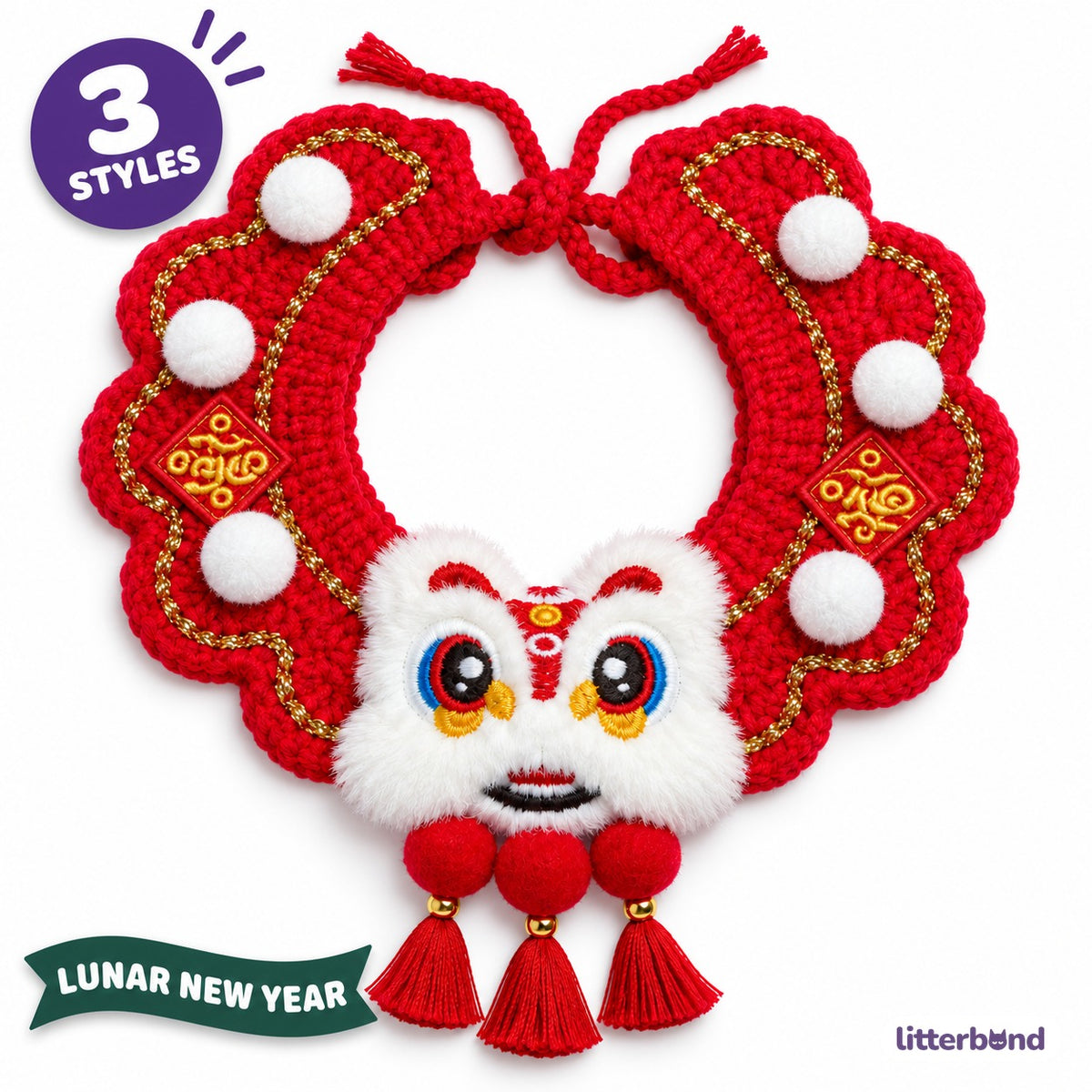 Crochet Charm Collar for Holiday Photos