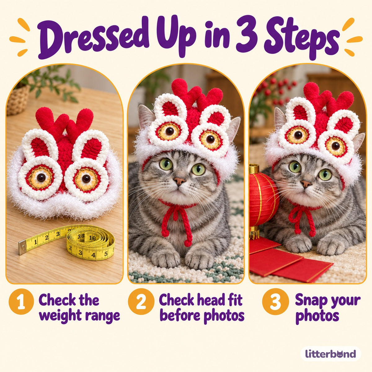 Dragon Horn Hat for Photos - how to put it on