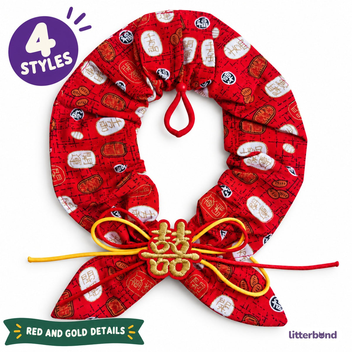 Crimson Ruffle Collar for Photos