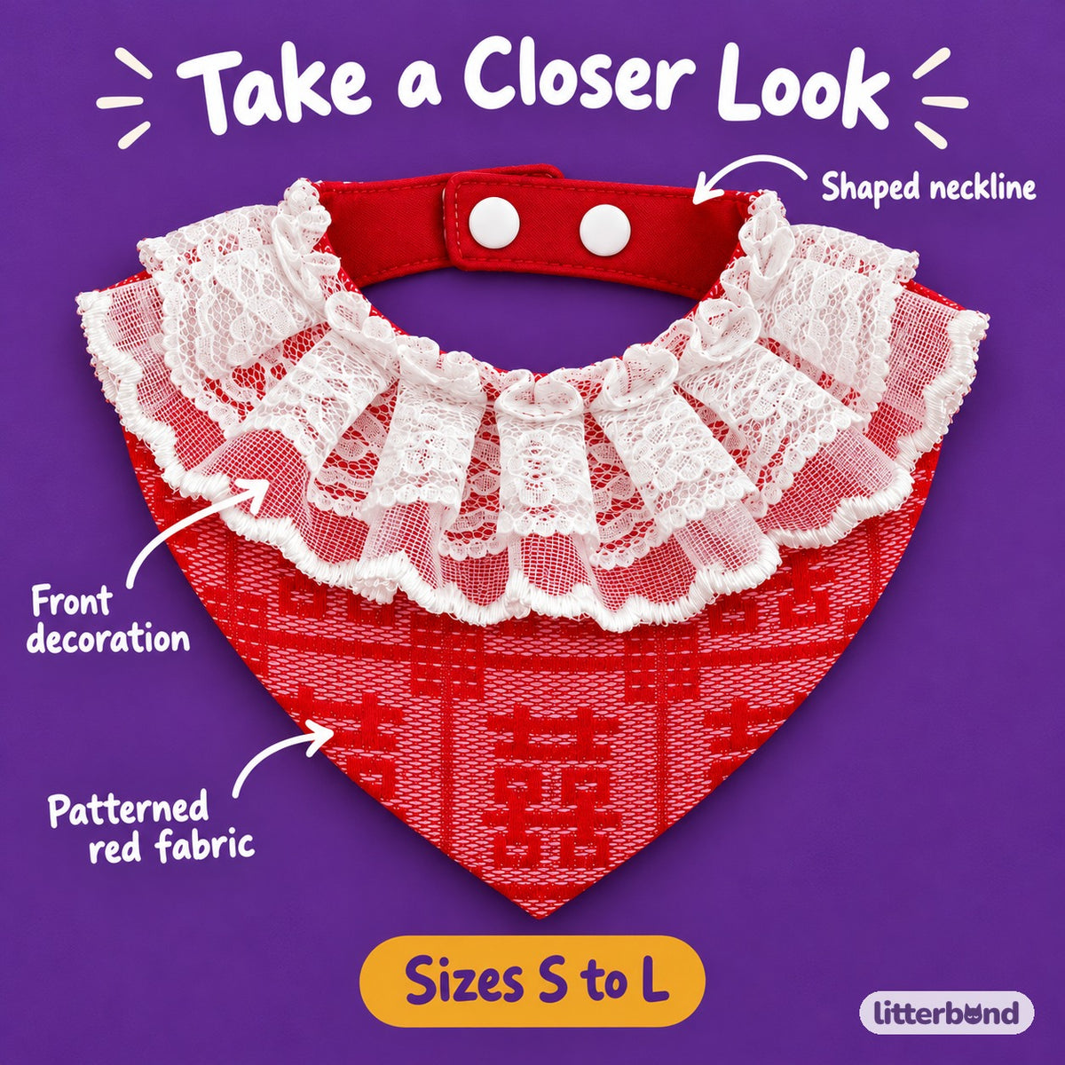 Red Collars for Wedding Photos - close-up details