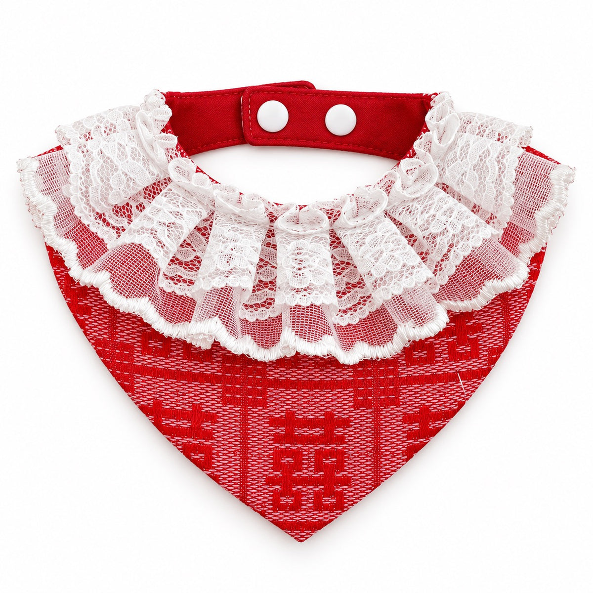 Red Collars for Wedding Photos - Red Lace Triangle Bib
