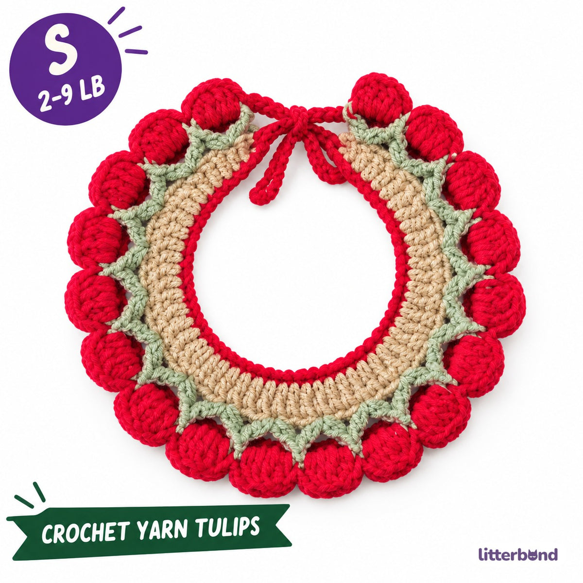 Red Tulip Crochet Collar