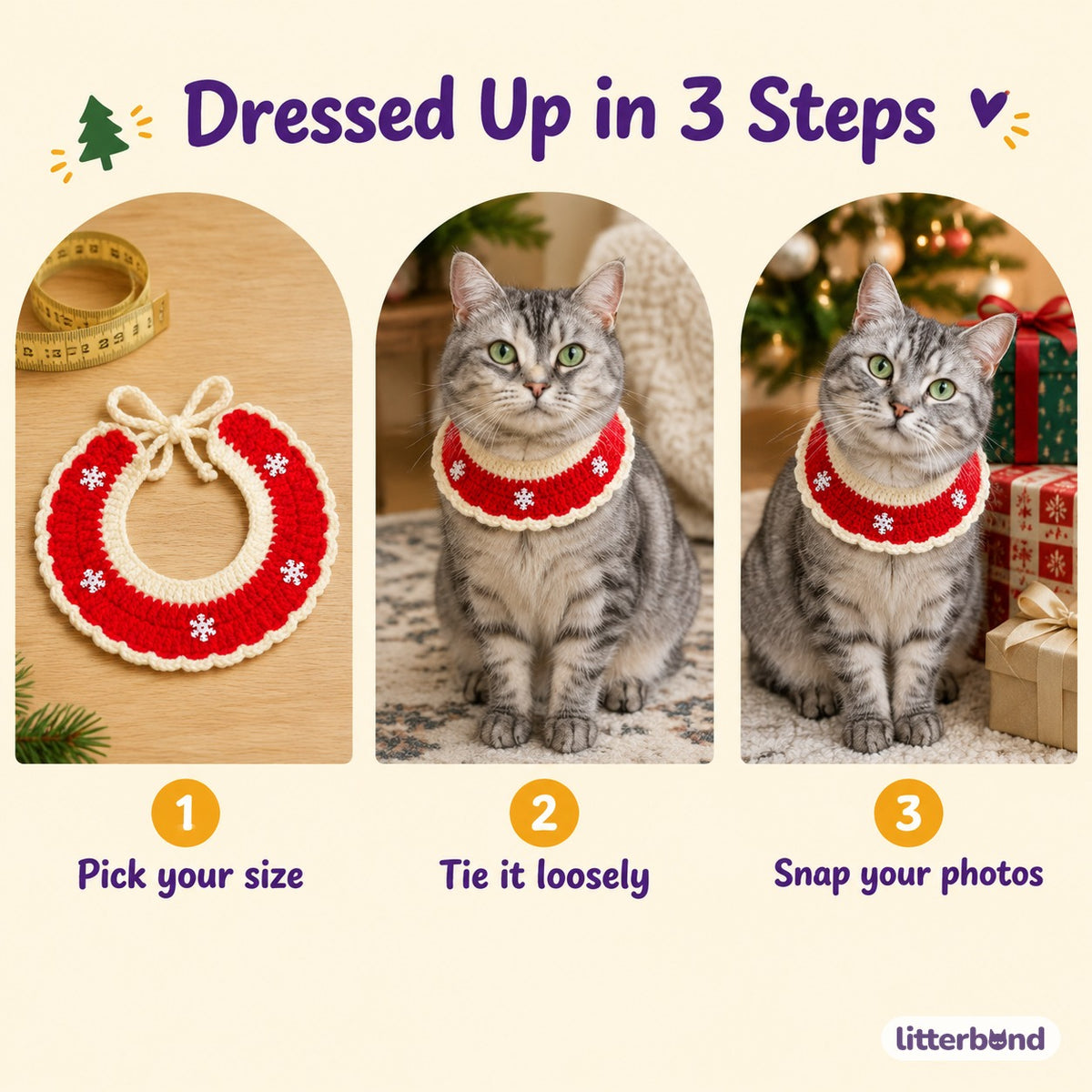 Snowflake Crochet Collar - how to put it on