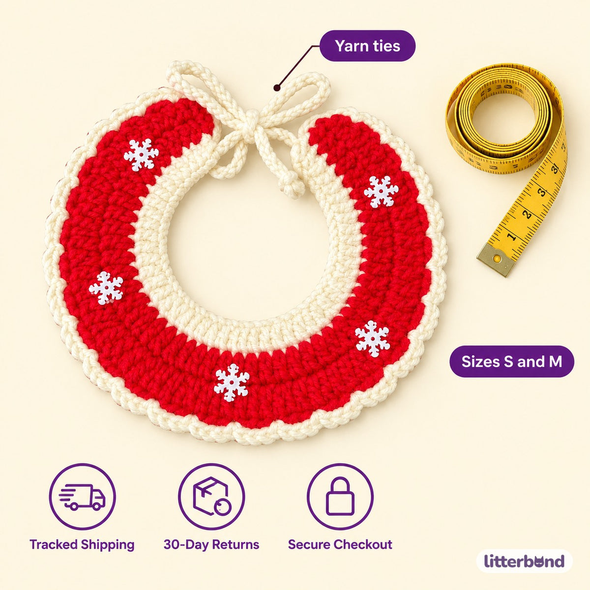 Snowflake Crochet Collar - size and details