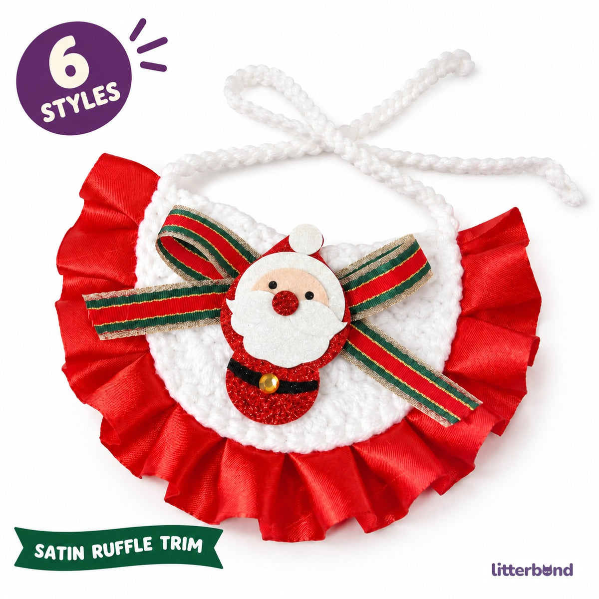 Glitter Patch Satin Ruffle Bib