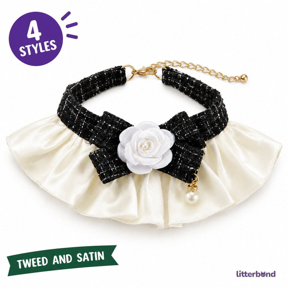 Camellia Tweed Bow Collar