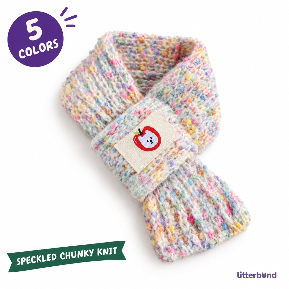 Rainbow Fleck Knit Scarf