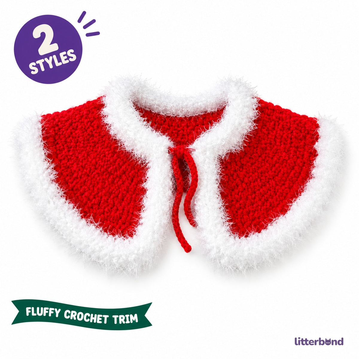Fluffy Trim Christmas Cape