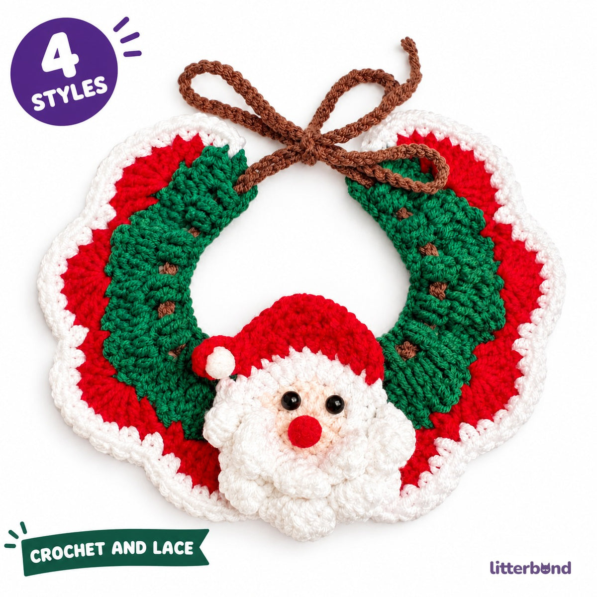 Santa, Reindeer & Lace Collar