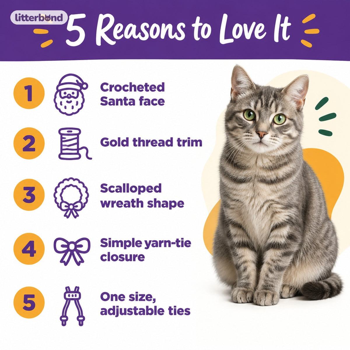 Gold-Thread Santa Wreath Collar - 5 reasons to love it