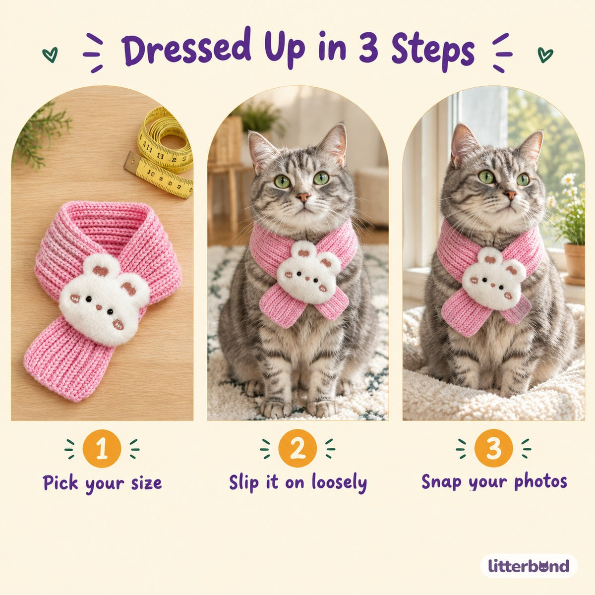 Plush Face Knit Scarf - how to put it on
