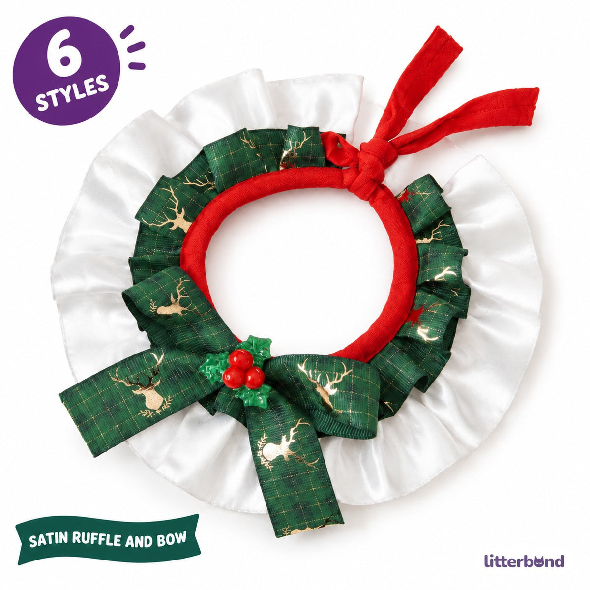 Satin Frill Ribbon Bow Collar