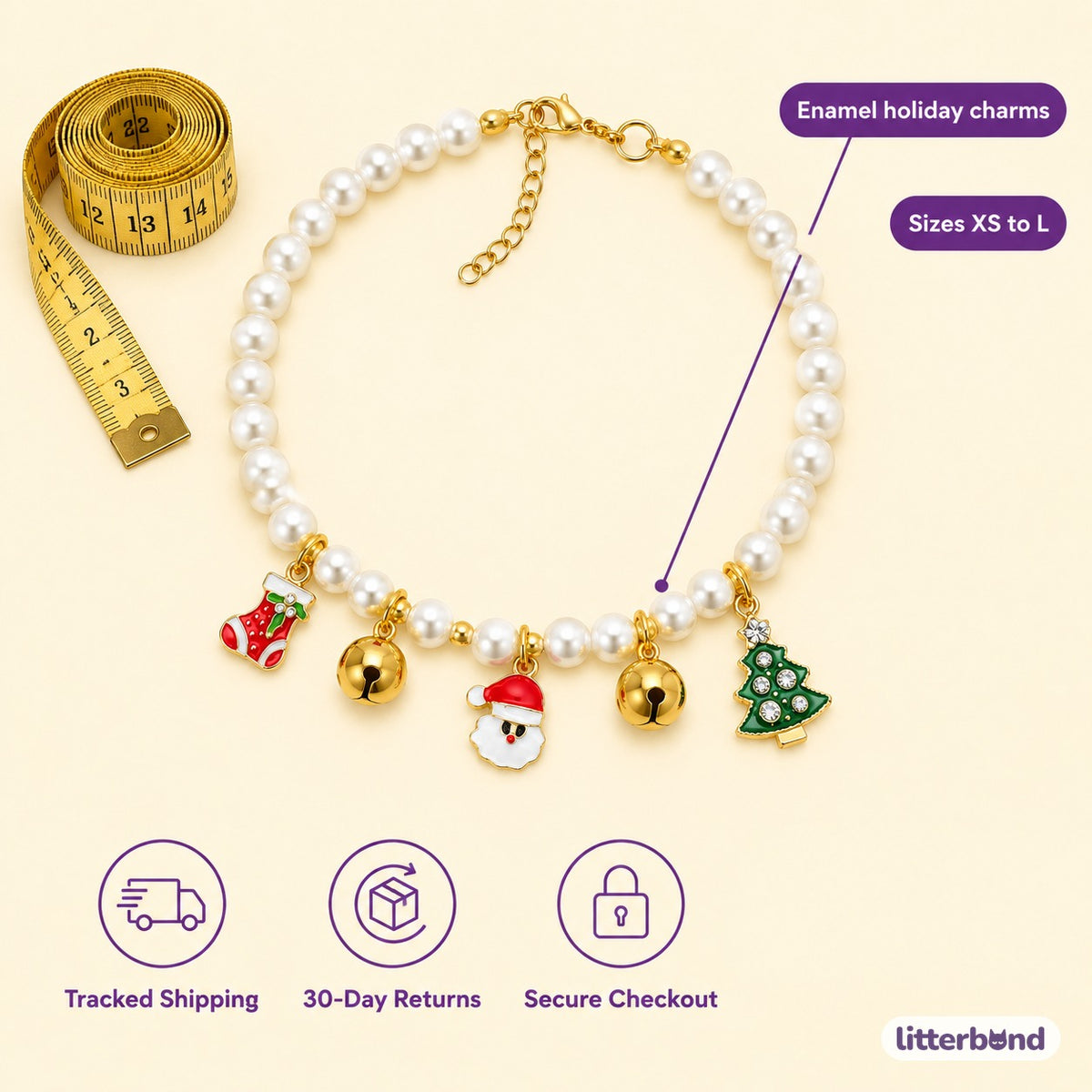 Pearl-Look Charm Necklace - size and details