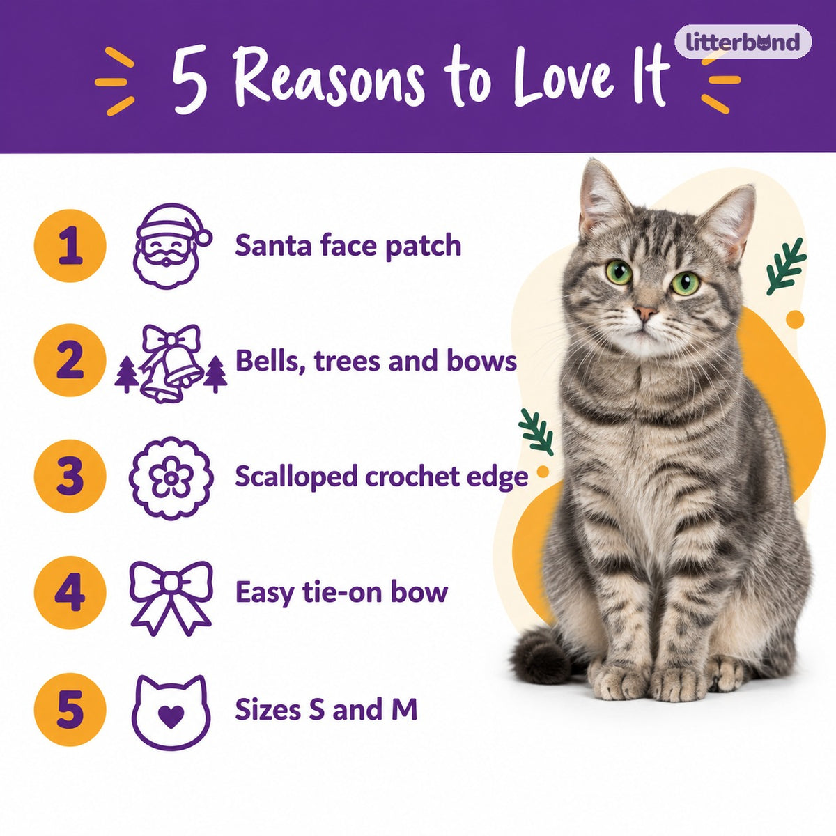 Santa, Bell & Tree Crochet Collar - 5 reasons to love it