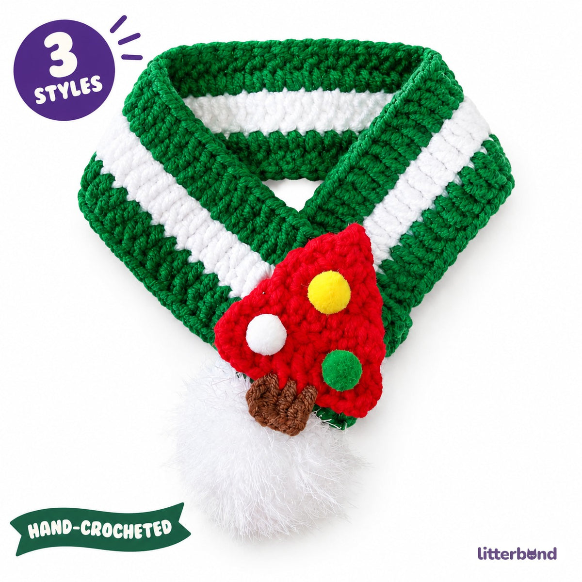 Tree & Santa Crochet Loop Scarf