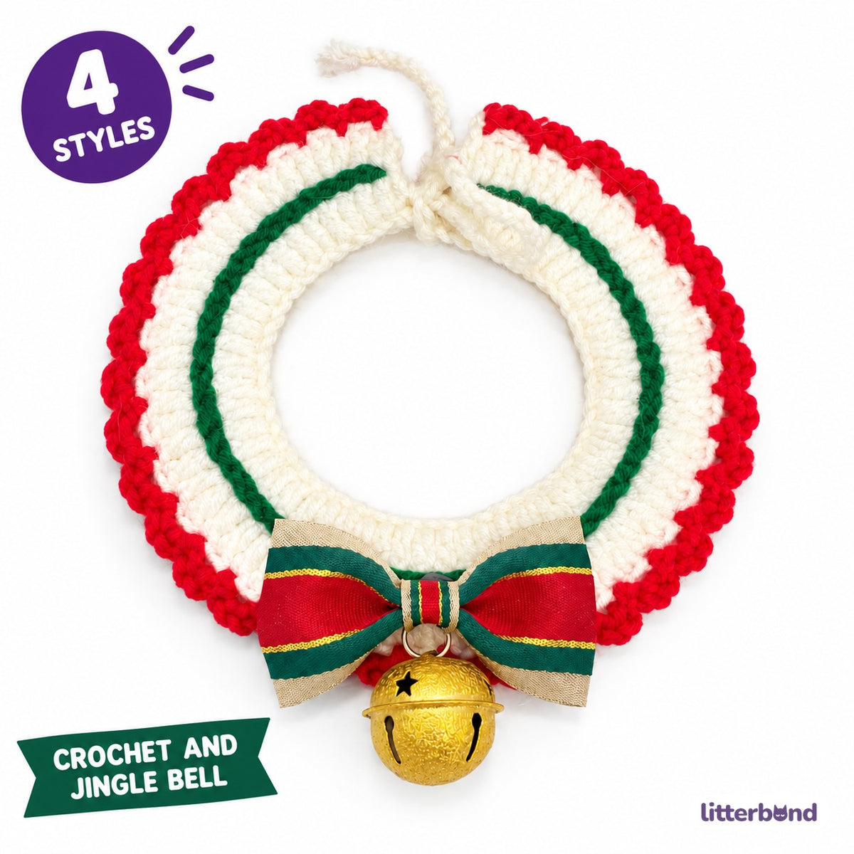 Gold Jingle Bell Ribbon Collar