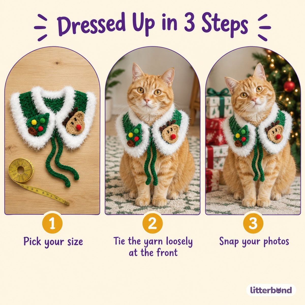 Chunky Crochet Shawl Collar - how to put it on