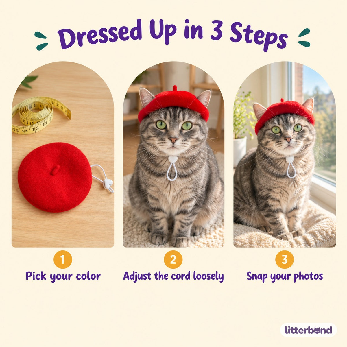 Brushed Wool Beret - how to put it on