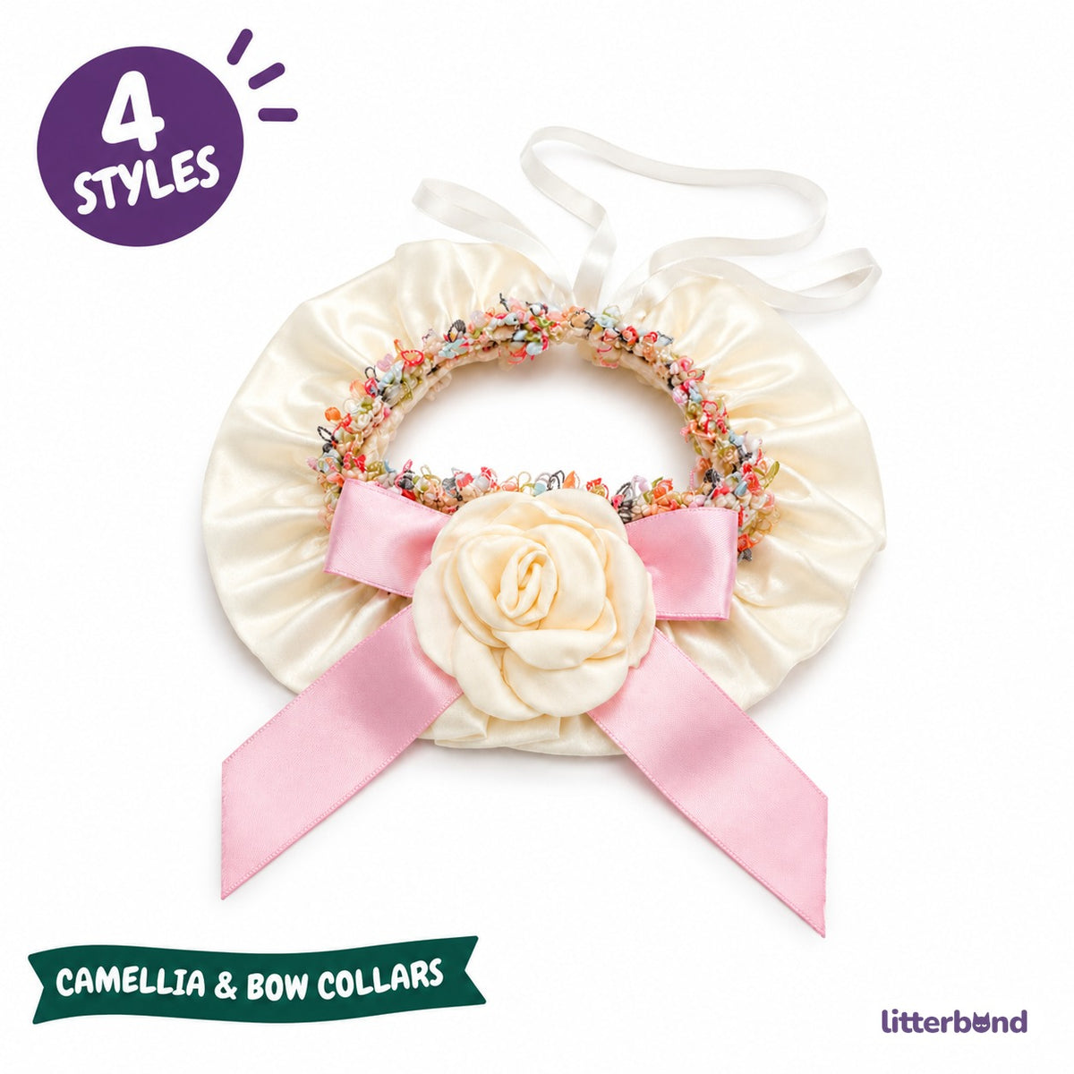 Satin Camellia Ruffle Collar