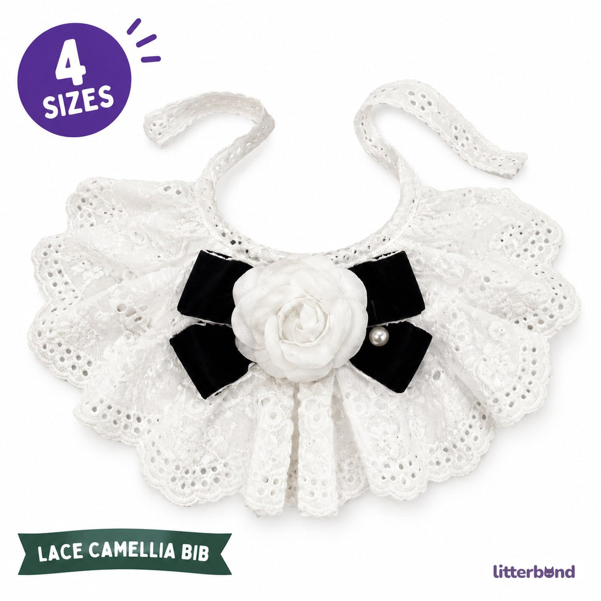 Eyelet Lace Camellia Bib