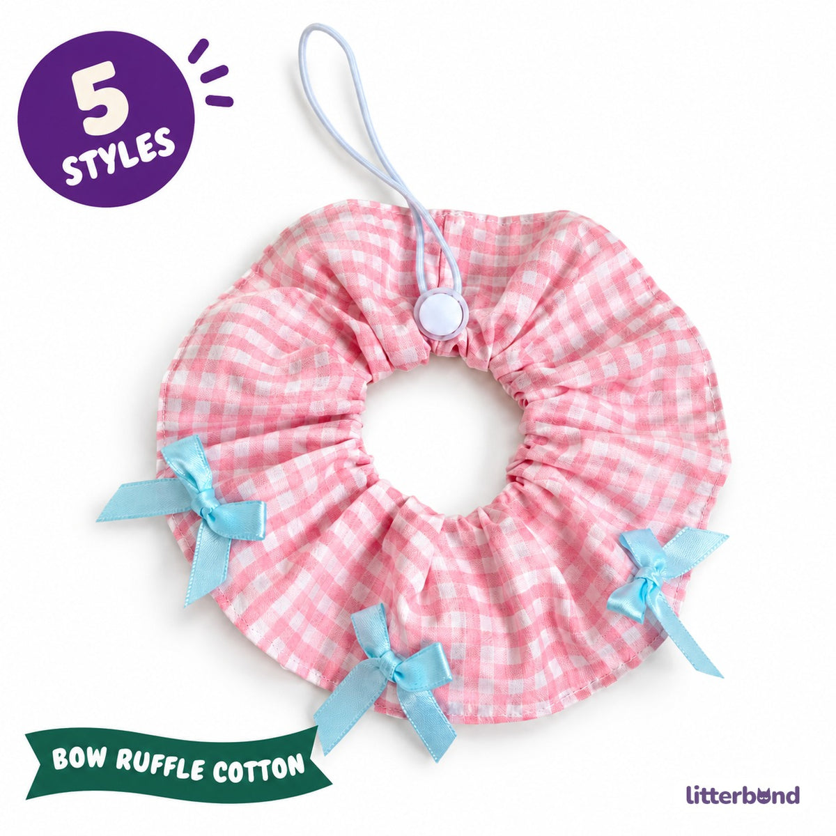 Cotton Print Scrunchie Collar