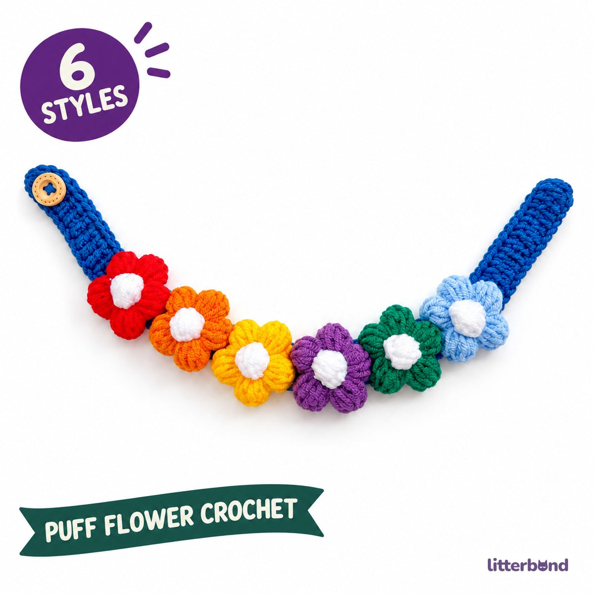 Puff Flower Crochet Collar