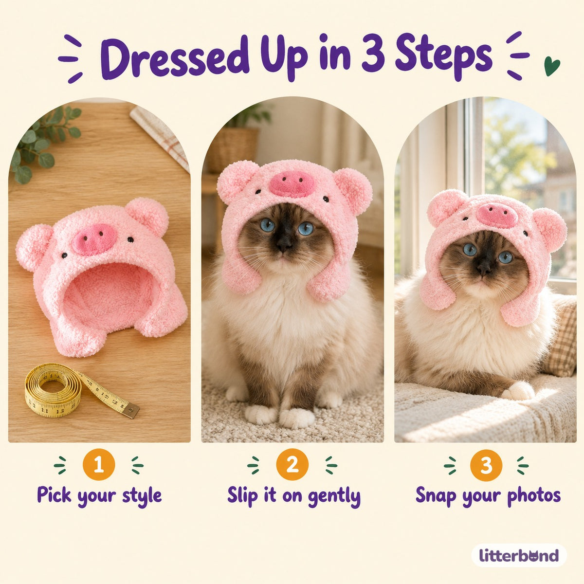Plush Animal Hood - how to put it on