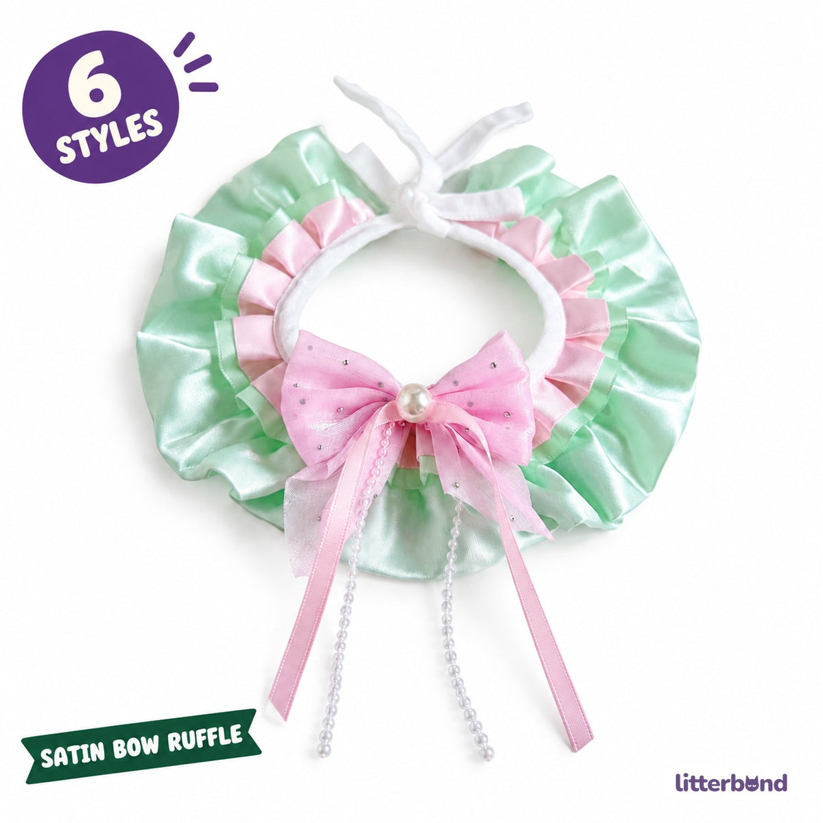 Pastel Fairy Satin Ruffle Bib