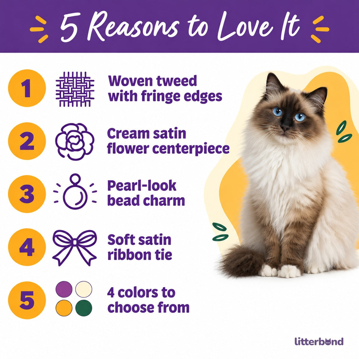 Tweed-Style Flower Ribbon Collar - 5 reasons to love it