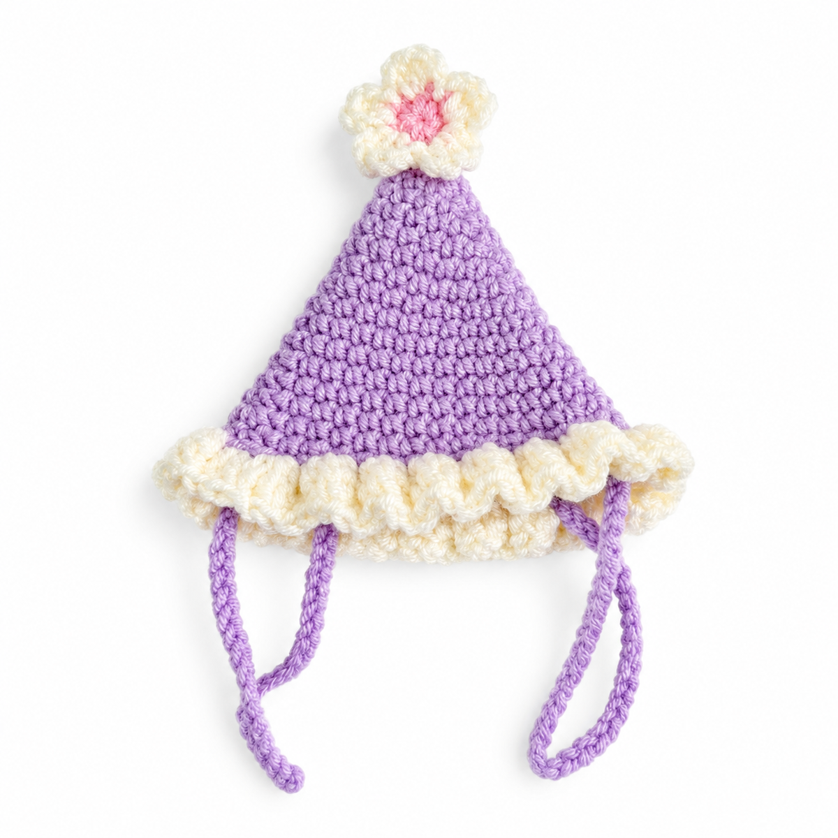 Flower Party Hat & Collar Options - Lilac & White Flower Hat