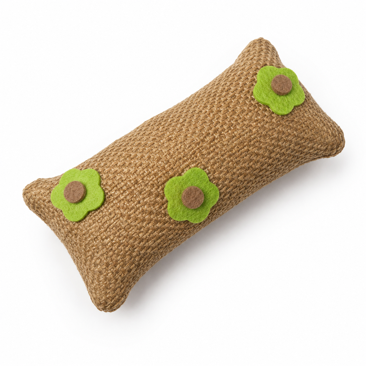 Felt Blossom Linen Pillow - Linen Flower