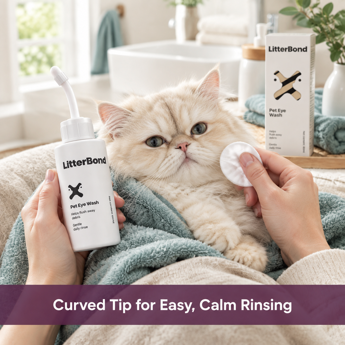 LitterBond Eye Wash 60 ml - easy to use