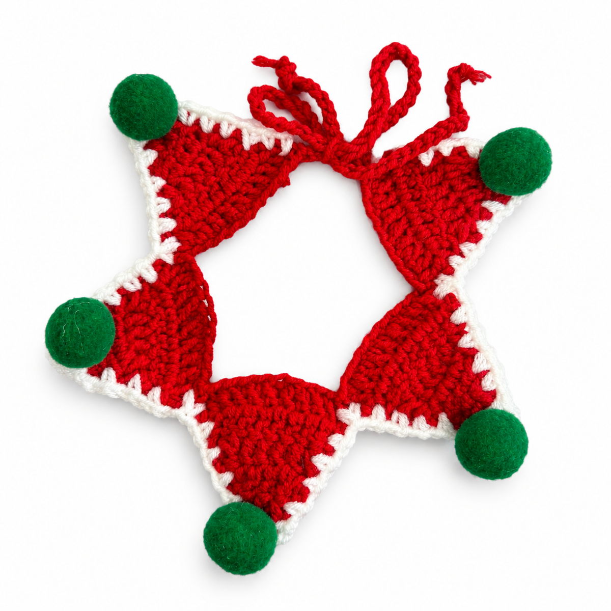 Five-Point Star Crochet Collar - Red Star