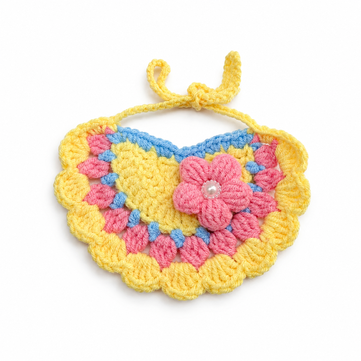 Crochet Hat & Bib Options - Pink Flower Bib