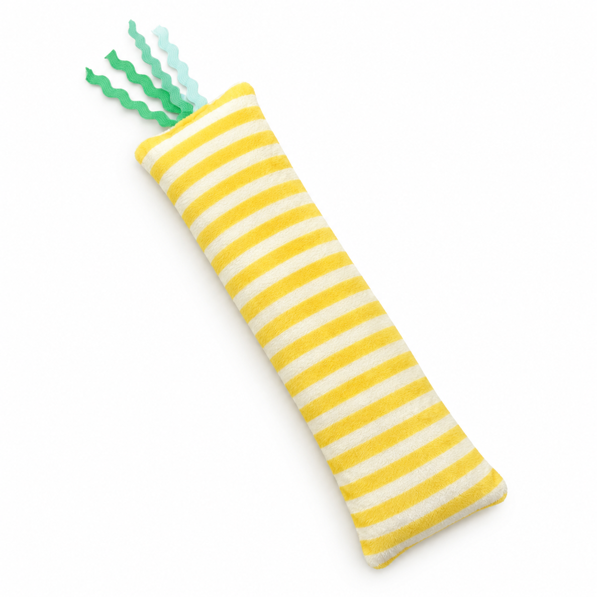 Sunny Stripe Ribbon Pillow - Yellow Stripe