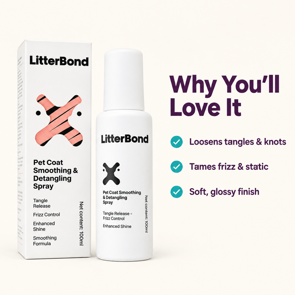LitterBond Detangler Spray 100 ml - key features