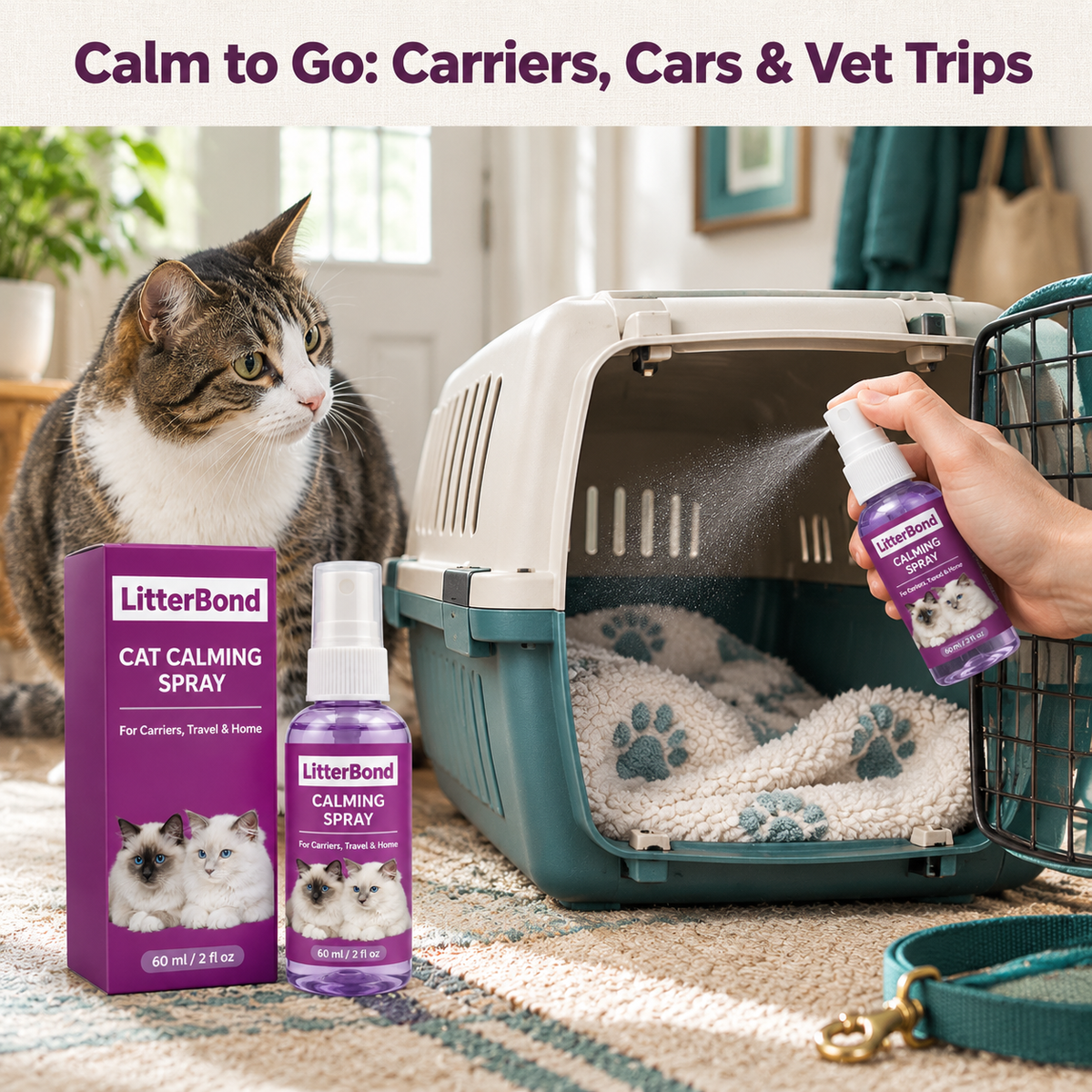 LitterBond Calming Spray 60 ml - how it helps