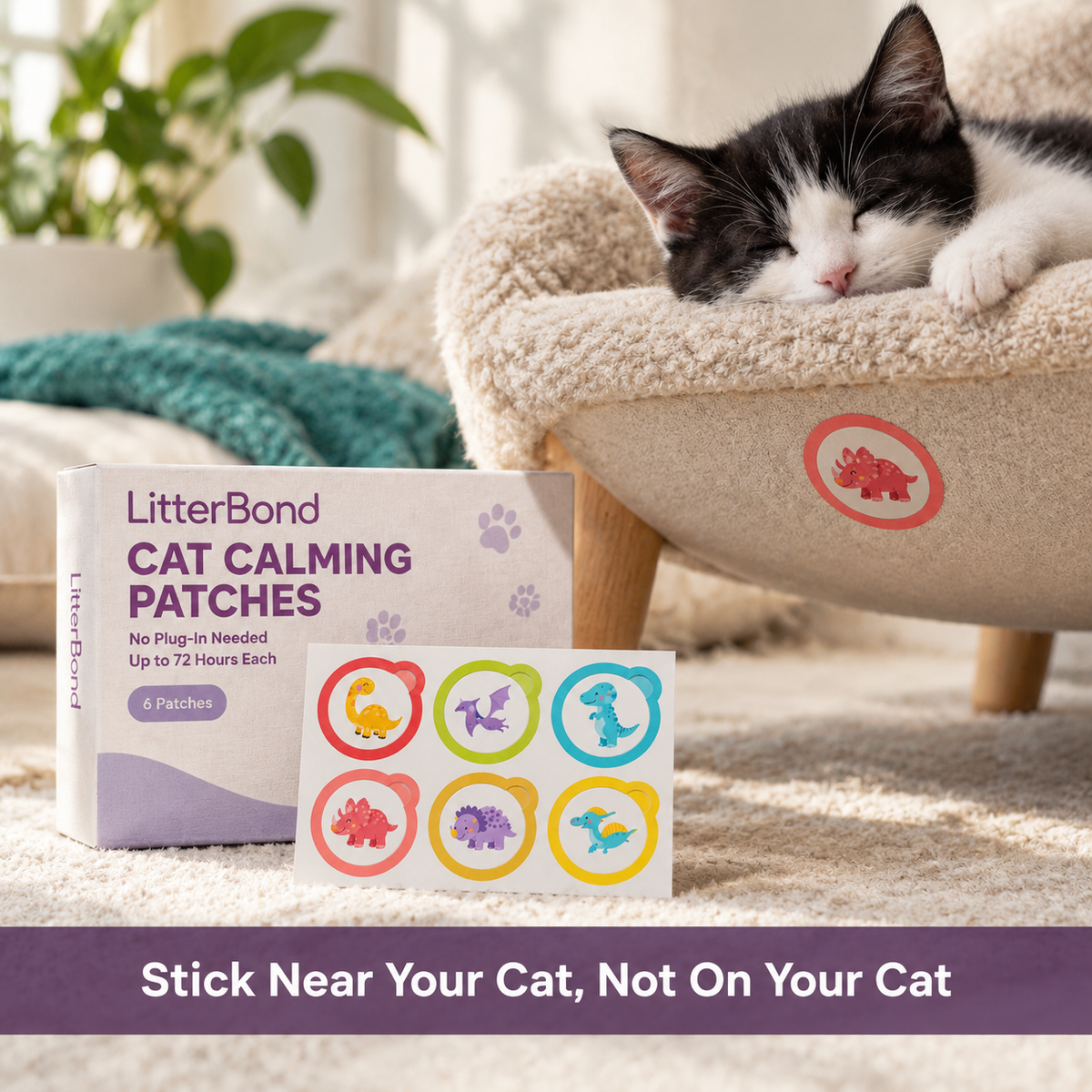 LitterBond Calming Patches 6 ct - easy to use