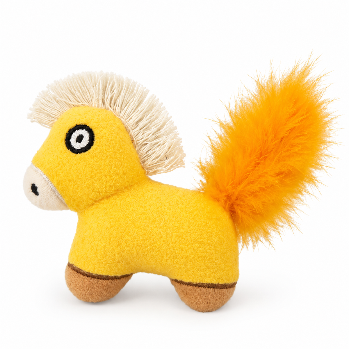 Tassel-Mane Fleece Pony - Yellow Pony